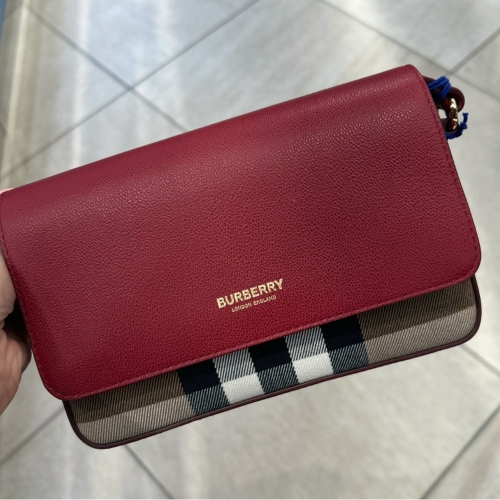 Burberry Red Leather Shoulder Bag